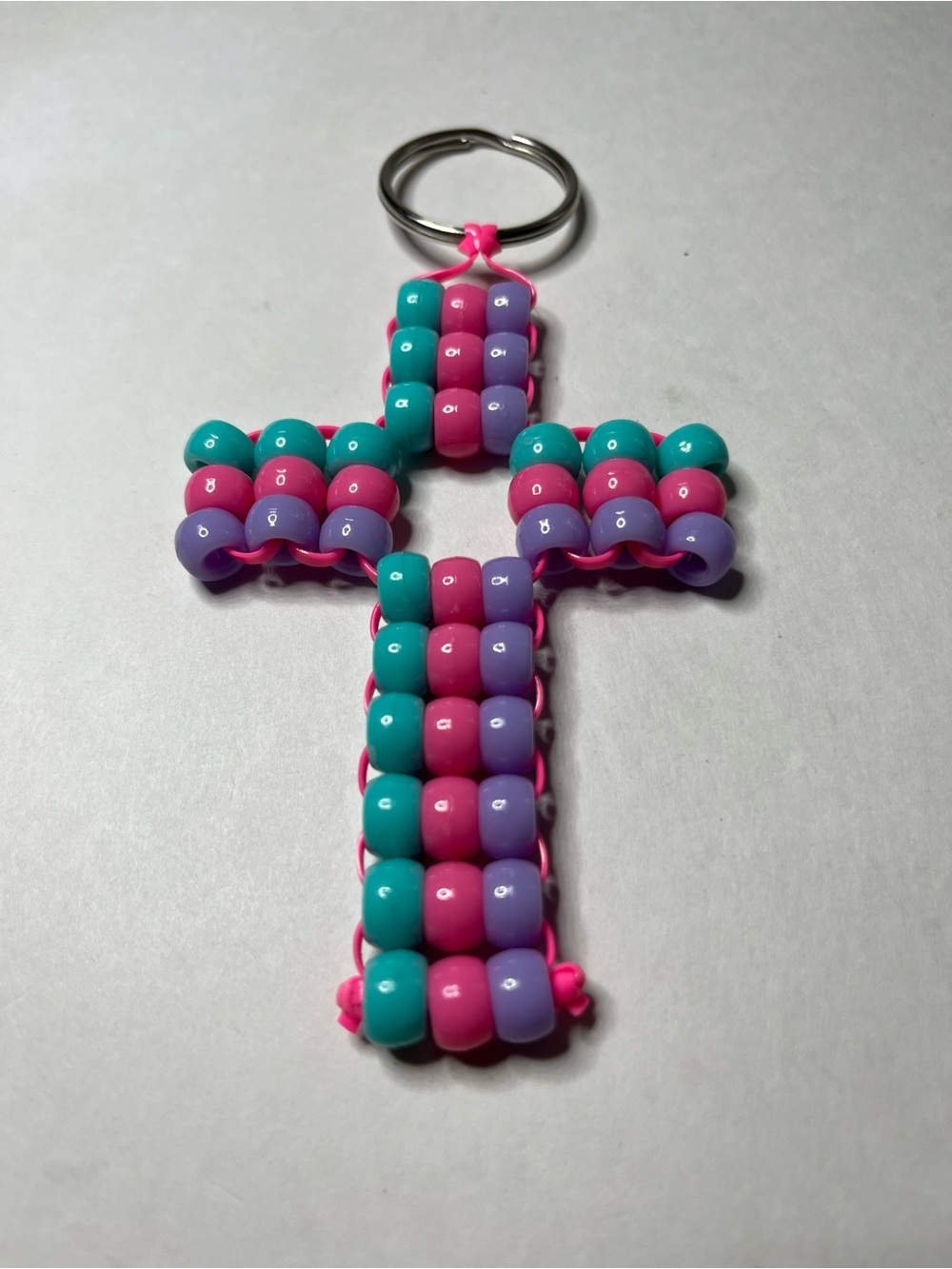 5 x 3 inches cross keychain soft colors
